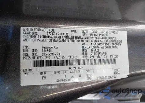 2014 Ford Focus Se from USA, damaged, VIN 1FADP3F25EL386899